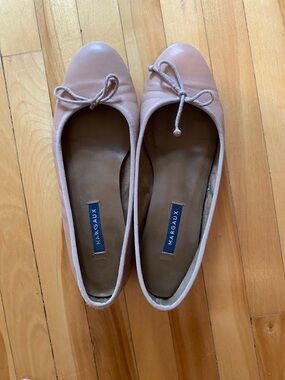 Margaux Ballet Flats in Blush Pink Leather